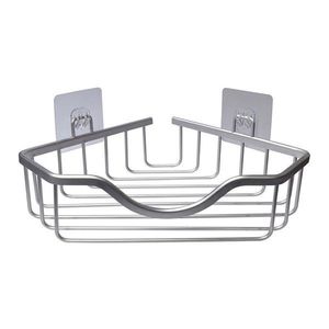 Hliníková kúpeľňová polička bez vŕtania/rohová v lesklej striebornej farbe Filaire Aluminium – douceur d'intérieur vyobraziť