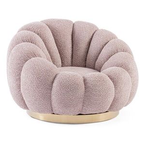 Ružové otočné kreslo z textílie buklé Florel – Bizzotto vyobraziť