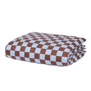 Svetlomodrá/hnedá obliečka na perinu na jednolôžko z bavlneného saténu 140x200 cm Plu – noo.ma vyobraziť