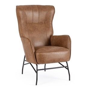 Hnedé kreslo z imitácie kože Nasira – Bizzotto vyobraziť