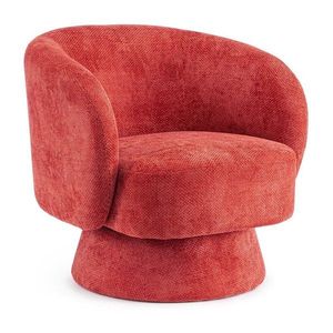 Červené otočné ženilkové kreslo Julienne – Bizzotto vyobraziť