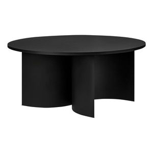 Čierny okrúhly konferenčný stolík s doskou v dekore jaseňového dreva ø 95 cm Gavo – noo.ma vyobraziť