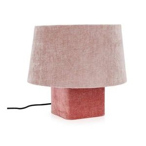 Ružová kovová stolová lampa s textilným tienidlom (výška 35 cm) Demra – Bizzotto vyobraziť