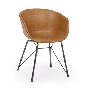 Koňakovohnedá čalúnená jedálenská stolička Warhol – Bizzotto vyobraziť