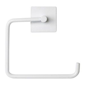 Matne biely kovový držiak na toaletný papier bez vŕtania Fixeo – douceur d'intérieur vyobraziť