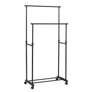 Čierny kovový pojazdný stojan na oblečenie 80x160x42 cm Roald – Yes Everyday vyobraziť