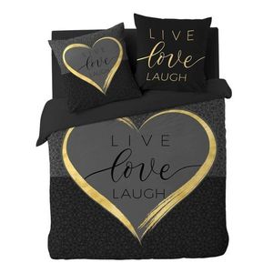 Čierne 3-dielne bavlnené obliečky na dvojlôžko/predĺžené 240x220 cm Crazy Love – douceur d'intérieur vyobraziť