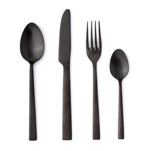 Čierny antikoro príbor 16 ks pre 4 osoby Hestia – Bizzotto vyobraziť