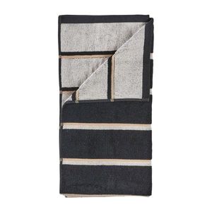 Čierny/svetlosivý bavlnený uterák 50x100 cm Sauna – Zone vyobraziť