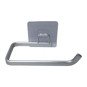 Kovový držiak na toaletný papier bez vŕtania v lesklej striebornej farbe Filaire Aluminium – douceur d'intérieur vyobraziť