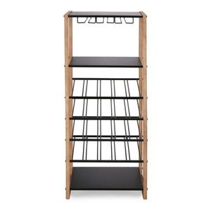 Čierna/v prírodnej farbe kovová vinotéka počet fliaš 20, 50x122x35 cm Isaac – Yes Everyday vyobraziť