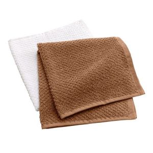 Biele/v terakotovej farbe froté bavlnené uteráky v súprave 2 ks 50x50 cm Gourmet – douceur d'intérieur vyobraziť