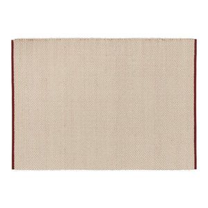 Červený/béžový ručne tkaný vlnený koberec 140x200 cm Lenu – noo.ma vyobraziť