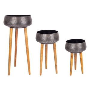 Kovové ručne vyrobené obaly na kvetináče v súprave 3 ks ø 37, 5 cm Varanasi – Bizzotto vyobraziť