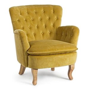 Zamatové kreslo v horčicovej farbe Orlins – Bizzotto vyobraziť