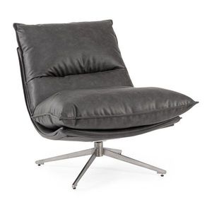 Tmavosivé kreslo s úložným priestorom z imitácie kože Alanez – Bizzotto vyobraziť
