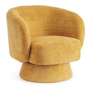 Otočné ženilkové kreslo v horčicovej farbe Julienne – Bizzotto vyobraziť
