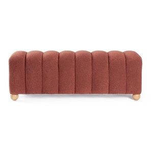 Polstrovaná lavica z textílie buklé v terakotovej farbe Zora – Bizzotto vyobraziť