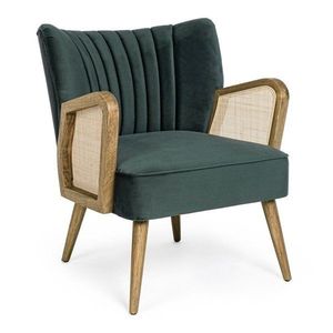 Zelené zamatové kreslo Virna – Bizzotto vyobraziť