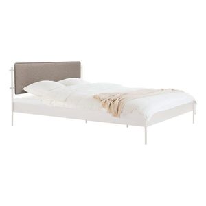 Biela oceľová čalúnená dvojlôžková posteľ s roštom 200x200 cm Eton Basic – noo.ma vyobraziť