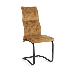 Čalúnená jedálenská stolička v horčicovej farbe Thelma – Bizzotto vyobraziť