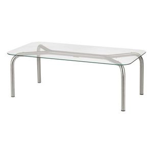 Konferenčný stolík so sklenenou doskou v striebornej farbe 60x110 cm Uku – noo.ma vyobraziť