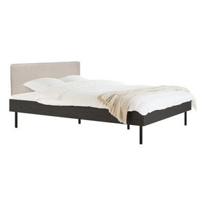 Čierna čalúnená/z drevotriesky dvojlôžková posteľ s roštom 200x200 cm Streiko – noo.ma vyobraziť