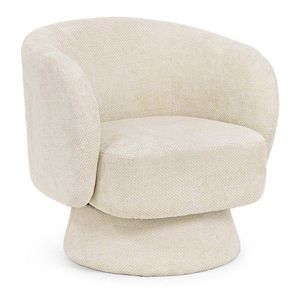 Krémovobiele otočné ženilkové kreslo Julienne – Bizzotto vyobraziť