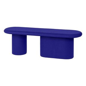 Modrá vlnená polstrovaná lavica Rull – noo.ma vyobraziť
