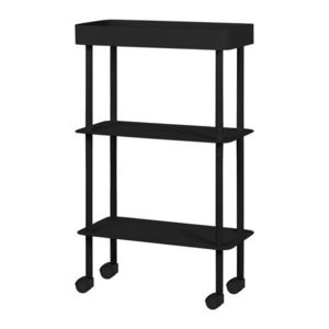 Čierny kovový pojazdný regál 60x97x30 cm Nolle – noo.ma vyobraziť