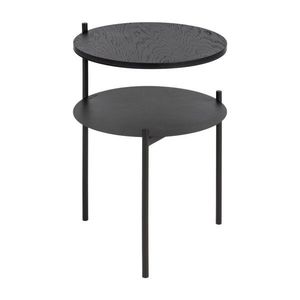 Čierny nočný stolík s doskou v dubovom dekore Tu – noo.ma vyobraziť