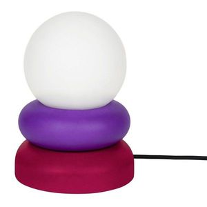 Červená/fialová stolová lampa z masívneho dreva so skleneným tienidlom (výška 24 cm) Otem – noo.ma vyobraziť