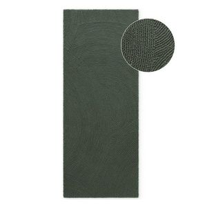 Tmavozelený ručne tkaný vlnený behúň 80x300 cm Calmio – Hanse Home vyobraziť