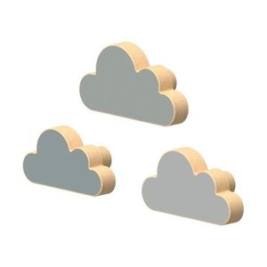 Svetlomodré nástenné háčiky v súprave 3 ks z bukového dreva Cloud – Cam Cam Copenhagen vyobraziť