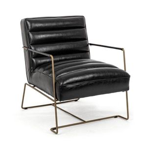 Čierne kreslo z imitácie kože Brianna – Bizzotto vyobraziť