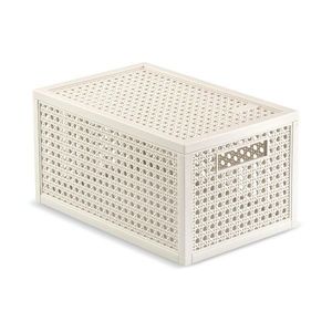 Krémovobiely úložný box s vekom z recyklovaného plastu 19x30x15 cm Kaya – Curver vyobraziť