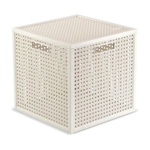 Krémovobiely úložný box s vekom z recyklovaného plastu 28x28x28 cm Kaya Cube – Curver vyobraziť