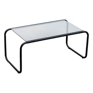 Čierny konferenčný stolík so sklenenou doskou 40x80 cm Ventana – Leitmotiv vyobraziť