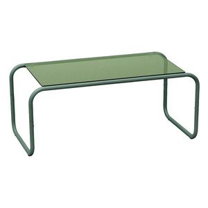 Zelený konferenčný stolík so sklenenou doskou 40x80 cm Ventana – Leitmotiv vyobraziť