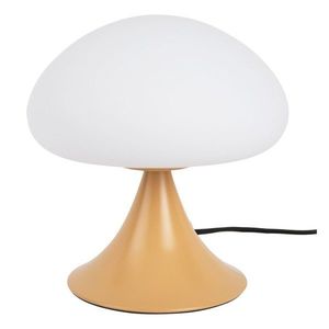 Okrovožltá kovová stolová lampa so skleneným tienidlom (výška 21 cm) Hongo – Leitmotiv vyobraziť