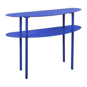 Modrý kovový konzolový stolík 28x90 cm Cool Retro – Leitmotiv vyobraziť
