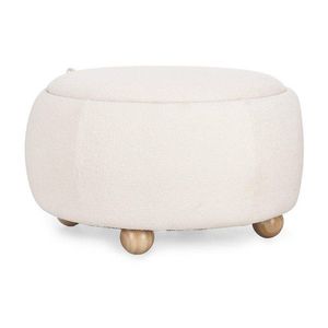 Krémový taburet z textílie buklé Irisha – Bizzotto vyobraziť