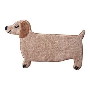 Béžová textilná kúpeľňová predložka 47x80 cm Sausage Dog – Sass & Belle vyobraziť