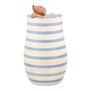 Biela váza z dolomitu (výška 18, 5 cm) Peeking Sausage Dog – Sass & Belle vyobraziť