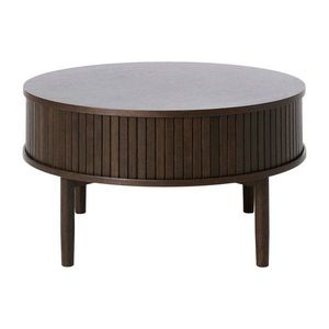 Okrúhly konferenčný stolík v dekore duba v tmavo prírodnej farbe ø 85 cm Meta – Unique Furniture vyobraziť