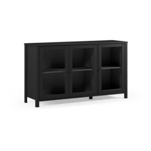 Čierna vitrína z borovicového dreva 142x80x40 cm Alessandra – Marckeric vyobraziť
