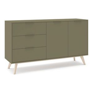 Zelená matná komoda 140x81x40 cm Campus – Marckeric vyobraziť