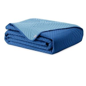 Modrý prešívaný pléd z mikrovlákna 240x260 cm Softa – Restilo vyobraziť