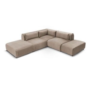 Taupe zamatová modulárna rohová pohovka Jeanne – Bobochic Paris vyobraziť