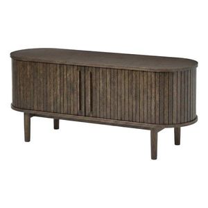 TV stolík v dekore duba v tmavo prírodnej farbe 140x56x40 cm Meta – Unique Furniture vyobraziť